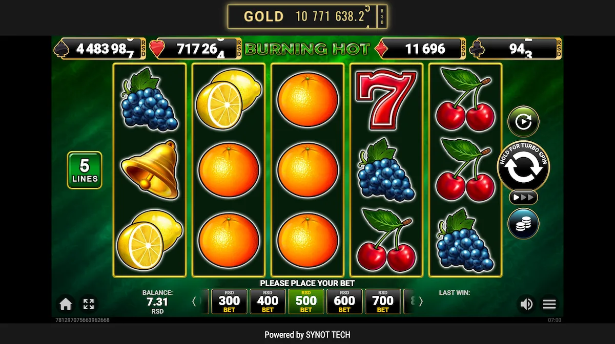 Burning Hot kazino slot igra