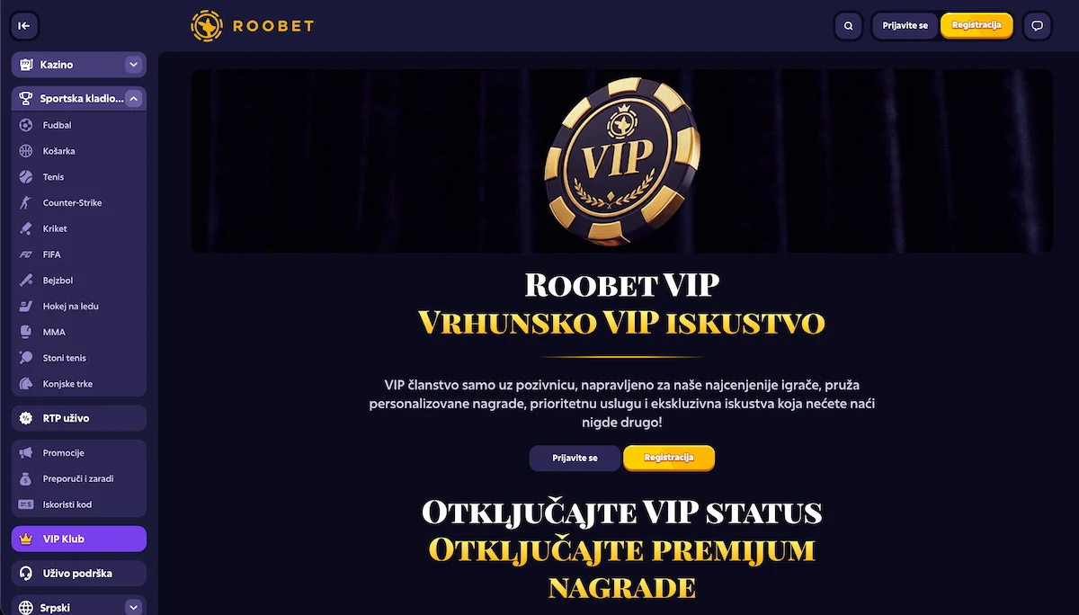 Roobet VIP klub