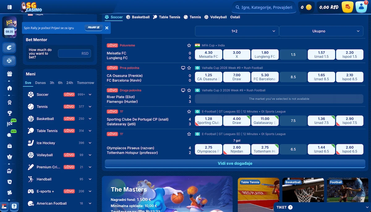 SG Casino sportsko klađenje