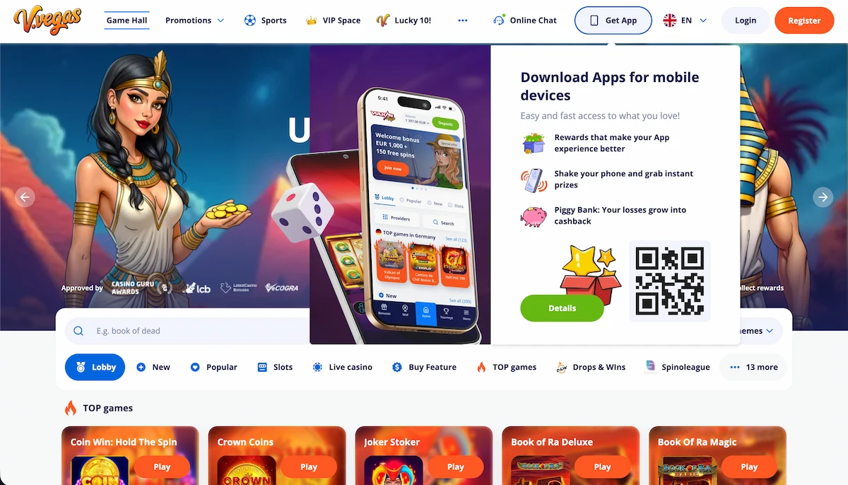 V.Vegas mobilna aplikacija