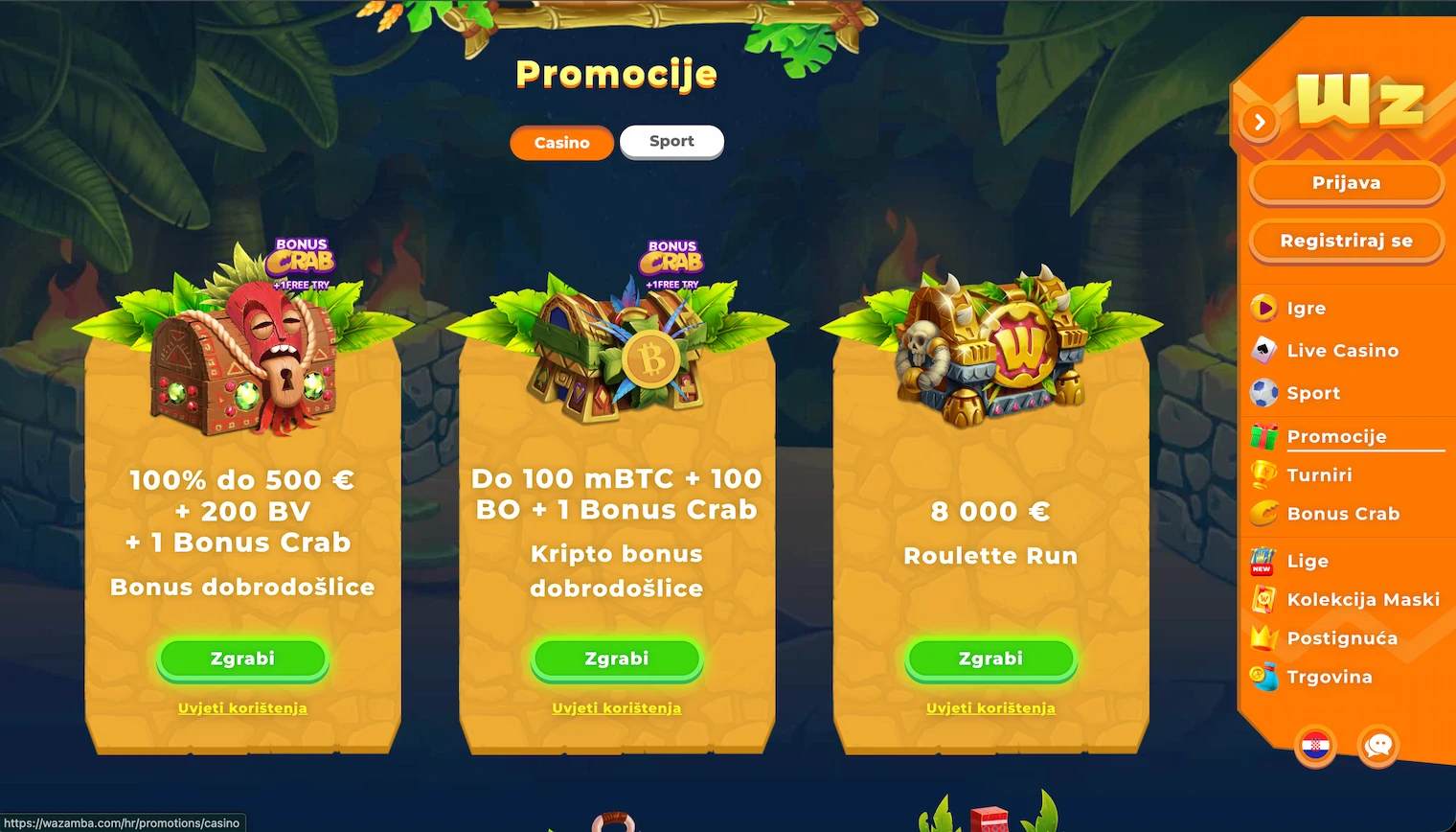 Wazamba bonus dobrodošlice