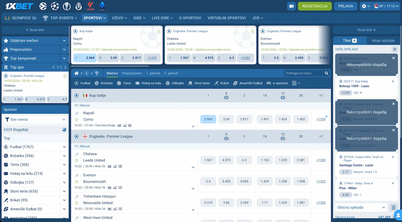 1xBet sportsko klađenje