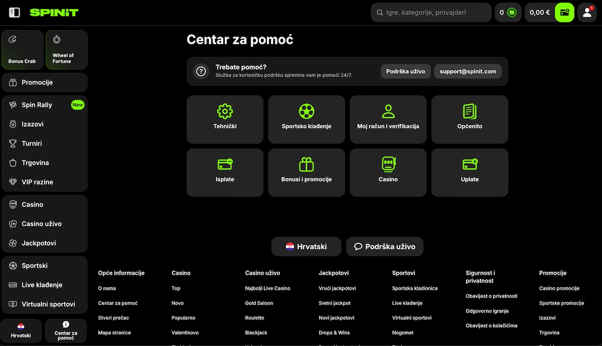 Spinit korisnička pomoć