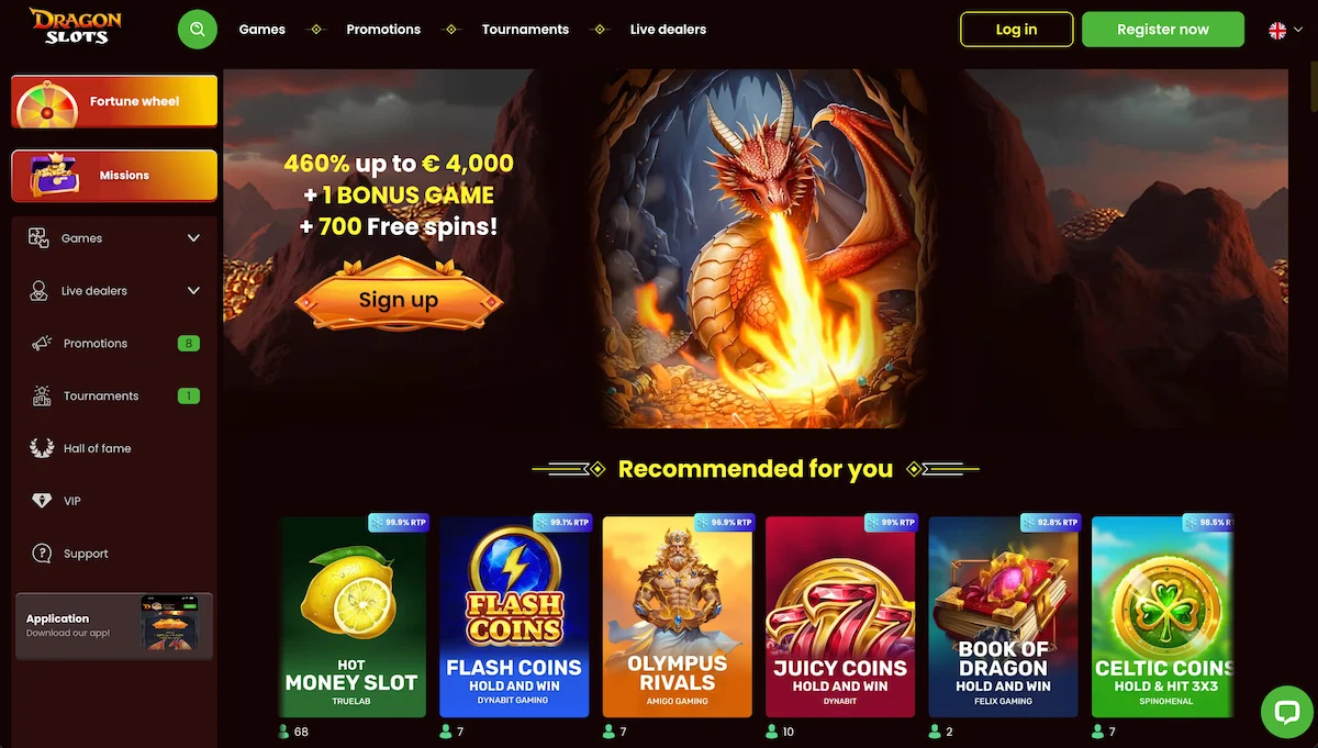 Dragonslots recenzija kazina