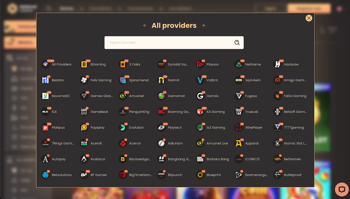 National Casino provajderi