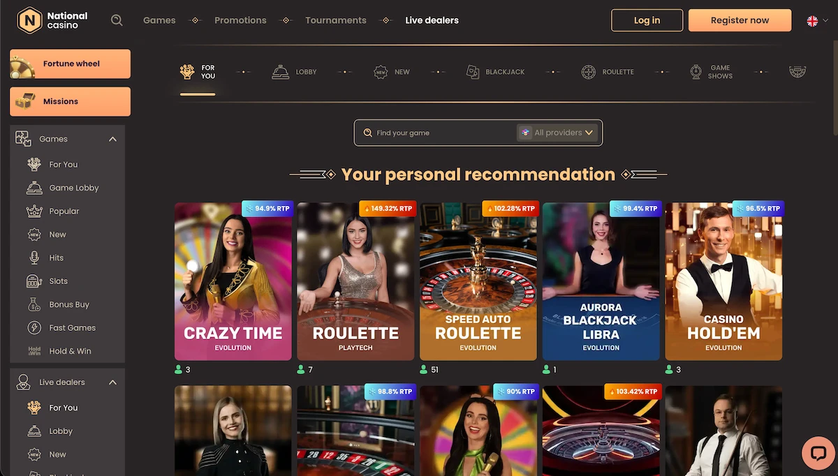 National Casino uživo kazino