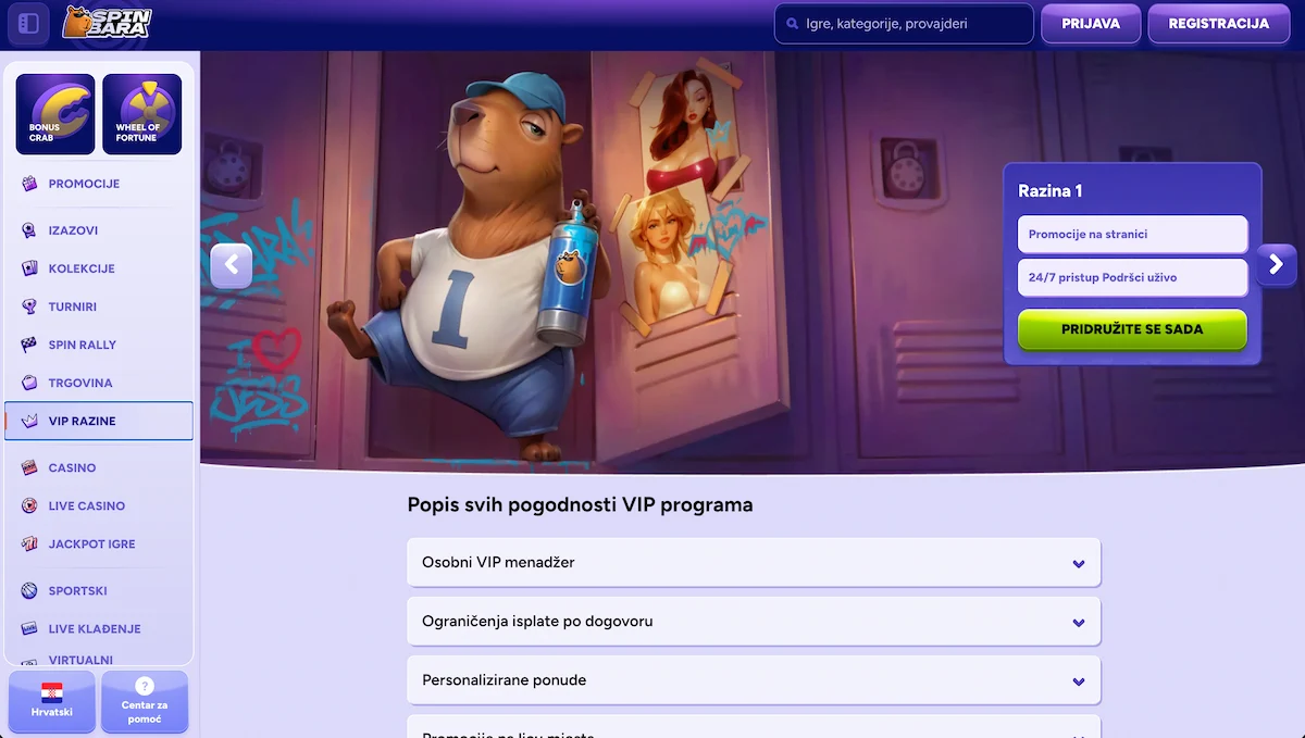 Spinbara VIP nivoi
