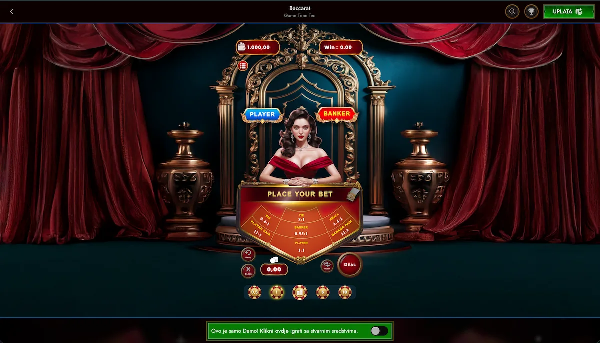 Baccarat online kazino Legiano