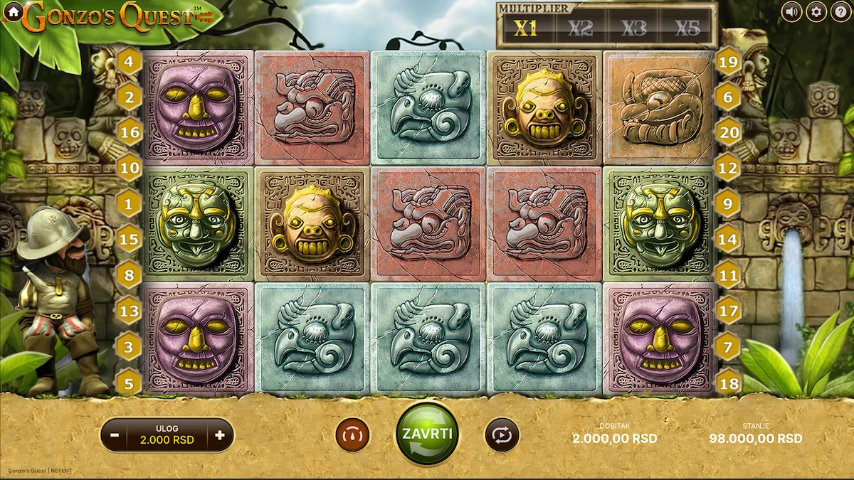 Gonzo's Quest kazino igra