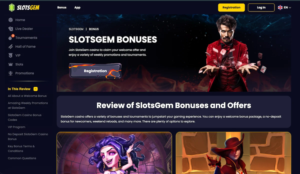 SlotsGem bonusi