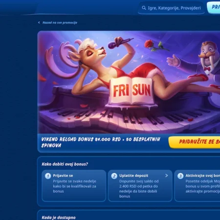 SG Casino reload bonusi: Dopuna koja te čeka svake nedelje
