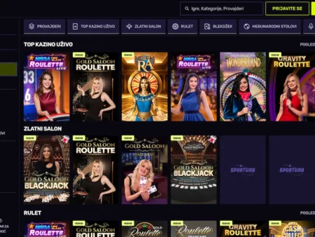 Sportuna uživo kazino sa preko 260 opcija