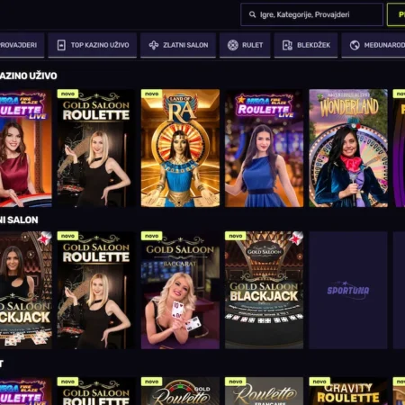 Sportuna uživo kazino sa preko 260 opcija