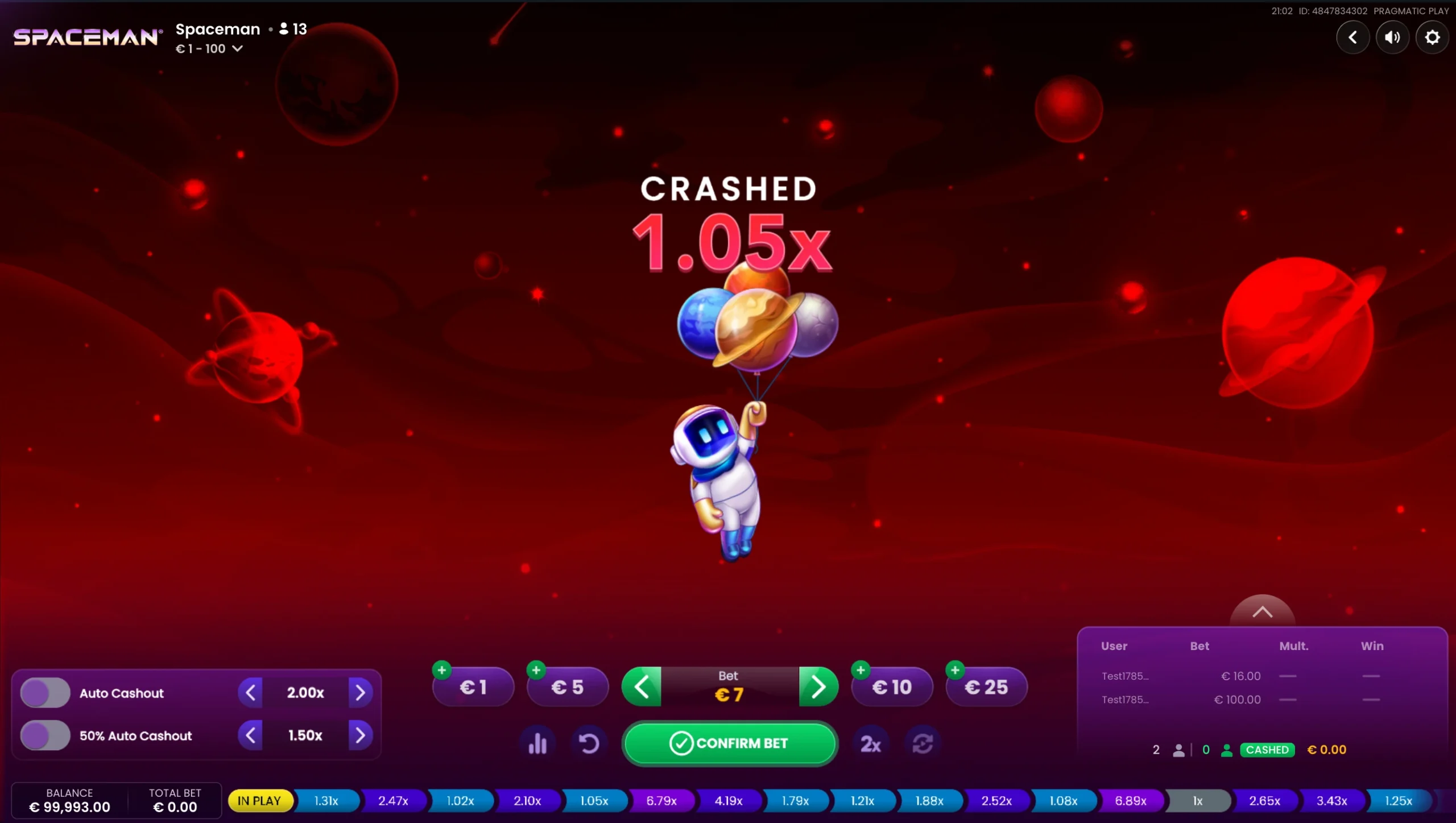 Spaceman crash igra